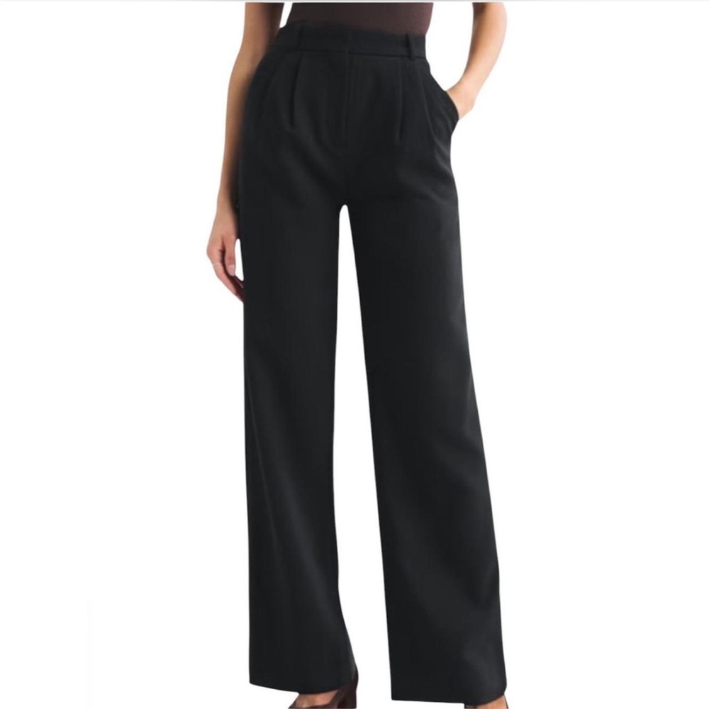 Abercombie Sloane High-Waist Wide Leg Black Pants